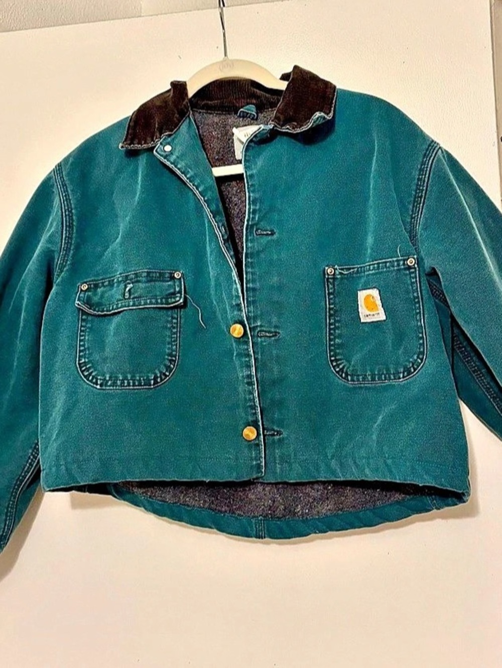 Vintage Mallard Green Custom Cropped Carhartt Jacket